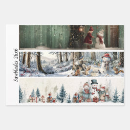 Hoja De Papel De Regalo Decoupage Winter Sawblade Set 26x6 
