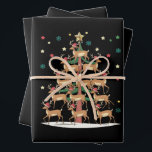 Hoja De Papel De Regalo Deer Christmas Tree Funny Holiday Cute Reindee<br><div class="desc">Deer Christmas Tree Funny Holiday Cute Reindee</div>