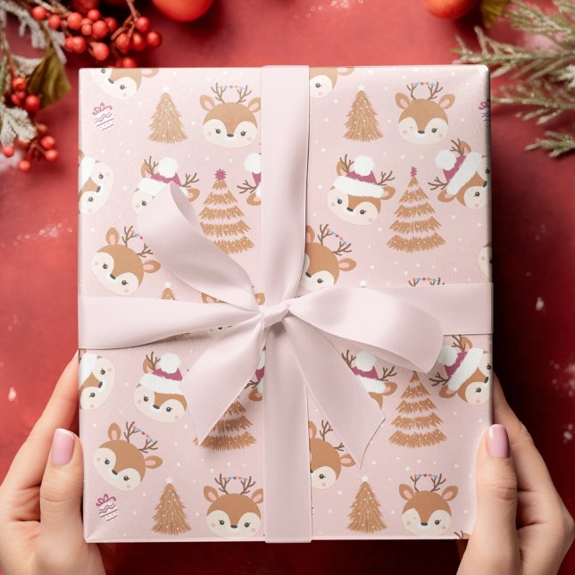 Hoja De Papel De Regalo Deer de vacaciones lindo (Subido por el creador)