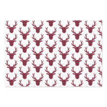 Deer Plaid Dark Red Burgundy