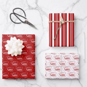 Hoja De Papel De Regalo Del feriado de Navidades de Santa Claus