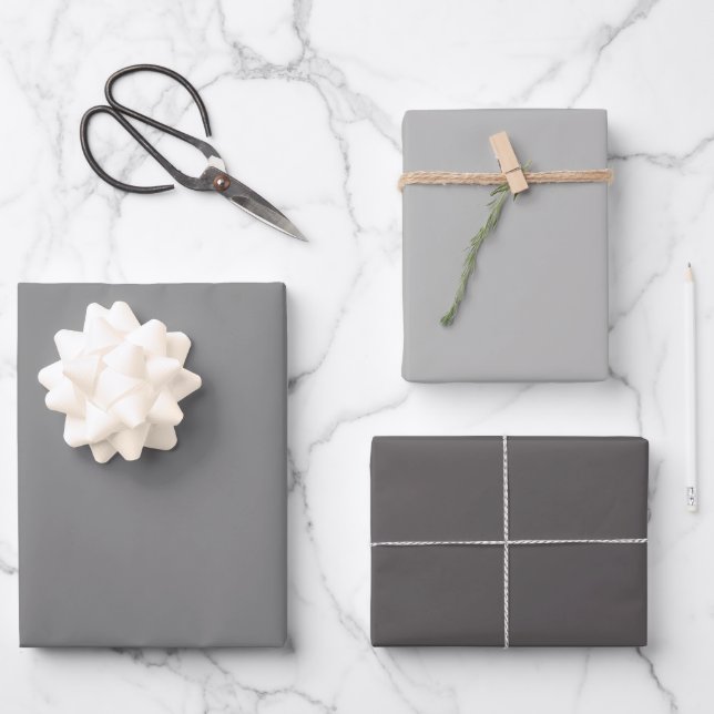 Hoja De Papel De Regalo Delfín Liso Nubes Grises Tonos 3 (Anverso)
