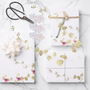 Hoja De Papel De Regalo Delicada elegancia floral bautismo