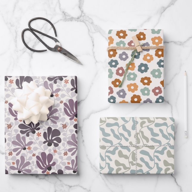 Hoja De Papel De Regalo Delicia de Flor Retro (Anverso)