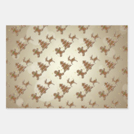 Hoja De Papel De Regalo Delicioso patrón de cookies de Gingerbread