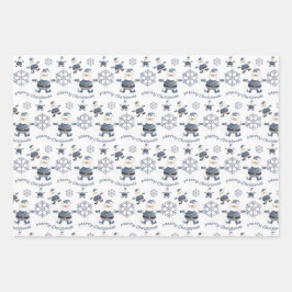 Hoja De Papel De Regalo Denim Fashion Navidades Santa Pattern