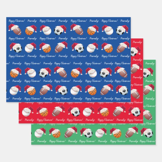 Hoja De Papel De Regalo Deportes de Baller personalizados para navidades (Set)