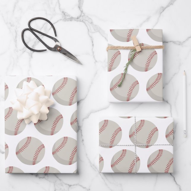 Hoja De Papel De Regalo Deportes de béisbol (Anverso)