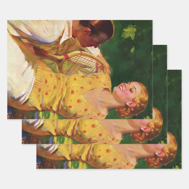 Hoja De Papel De Regalo Deportes de moda Tenis, Amor y Romance (Set)