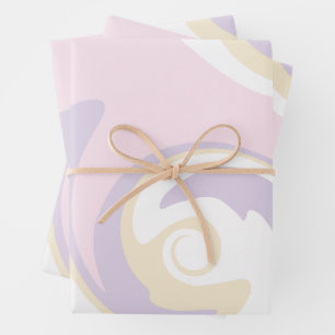 Hoja De Papel De Regalo Derrame - Rosa Pastel, Amarillo y Púrpura