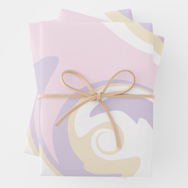 Hoja De Papel De Regalo Derrame - Rosa Pastel, Amarillo y Púrpura (In situ)