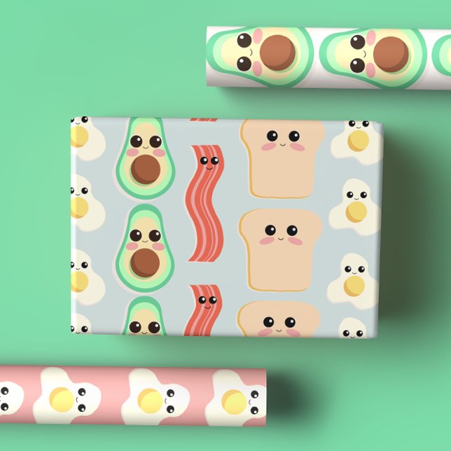 Hoja De Papel De Regalo Desayuno Personalizado dulce Comida con cara feliz (Subido por el creador)