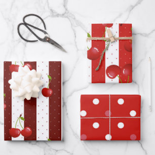 Hoja De Papel De Regalo Descenso de cerezas dulces