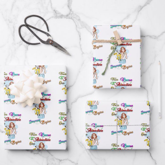 Hoja De Papel De Regalo Desde El Rescate A La Aventura Nuestro Viaje Comie (Anverso)