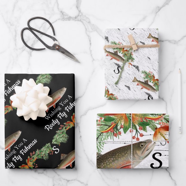 Hoja De Papel De Regalo Deseándote una verdadera pescadería, Navidades de  (Anverso)