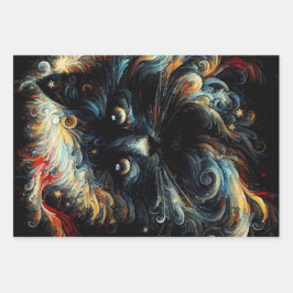 Hoja De Papel De Regalo Desenlace del Gorra de los Navidades de gato negro