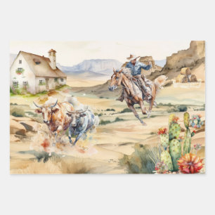 Hoja De Papel De Regalo Desenlace occidental - desierto del país del cowbo