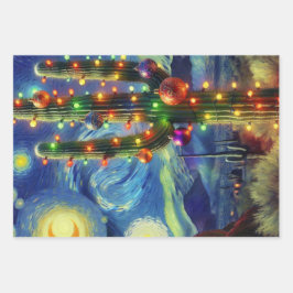 Hoja De Papel De Regalo Desert navidades Saguaro Cactus Decoupage