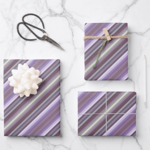 Hoja De Papel De Regalo Desfile de moda morado colorido inspirado en rayas