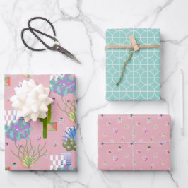 Hoja De Papel De Regalo Desierto moderno de mediados de siglo