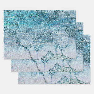 Hoja De Papel De Regalo Desnuda de las olas Verde azuladas verdes del océa