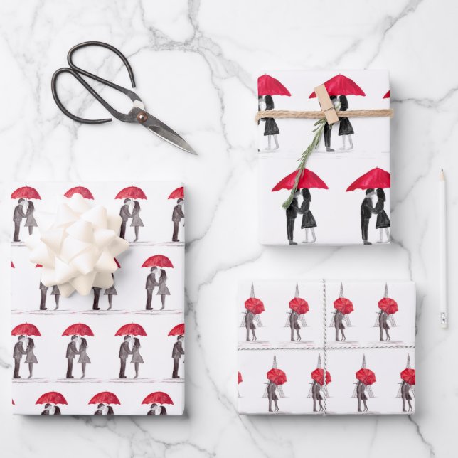 Hoja De Papel De Regalo Despedida de soltera aniversario de bodas romántic (Anverso)