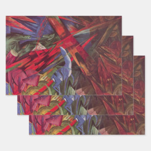 Hoja De Papel De Regalo Destinos Animales de Franz Marc, Arte Cubista Vint