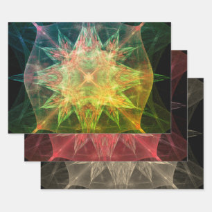 Hoja De Papel De Regalo Desvío de estrella geométrica abstracta 