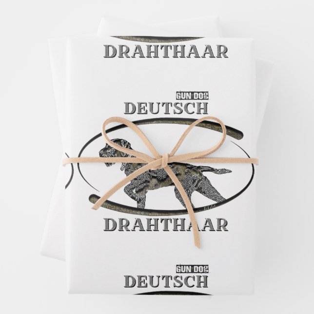 Hoja De Papel De Regalo Deutsch Drahthaar , el mejor perro con pistola (In situ)