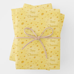 Hoja De Papel De Regalo "Di queso" Holey Personalizable suizo de queso