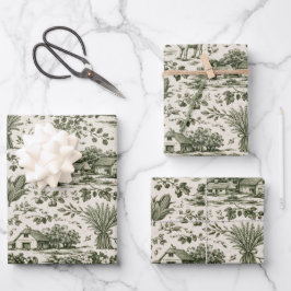 Hoja De Papel De Regalo Día de Acción de Gracias Verde Menta Toile de la C