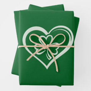 Hoja De Papel De Regalo Día de San Patricio Trébol Divertido Corazón Irlan
