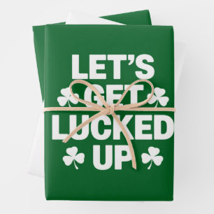Hoja De Papel De Regalo Día de San Patricio Vamos a tener suerte Trébol ir