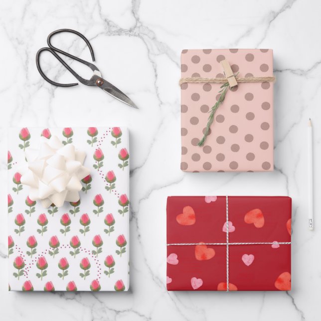 Hoja De Papel De Regalo Día de San Valentín (Anverso)