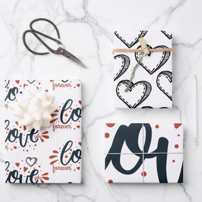 Hoja De Papel De Regalo Día de San Valentín (Anverso)