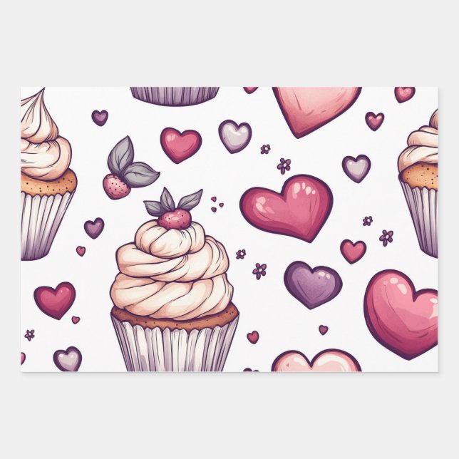Hoja De Papel De Regalo Día de San Valentín  (Anverso)