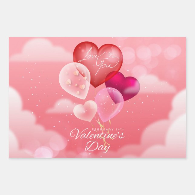 Hoja De Papel De Regalo Día de San Valentín (Anverso)