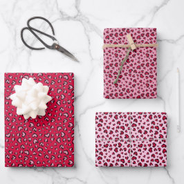 Hoja De Papel De Regalo Día de San Valentín Corazón Rosa Rojo Estampado de