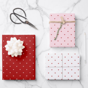 Hoja De Papel De Regalo Día de San Valentín Patrón de Corazones Rosados Su