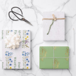 Hoja De Papel De Regalo Día del Padre Botánico de Flores Silvestres, Flore