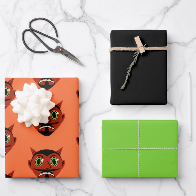 Hoja De Papel De Regalo Diablo de época (Anverso)