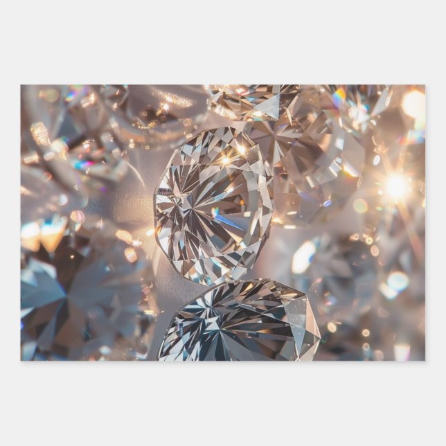 Hoja De Papel De Regalo Diamantes (Anverso)