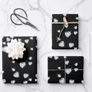 Hoja De Papel De Regalo Diamantes de espuma cardíaca