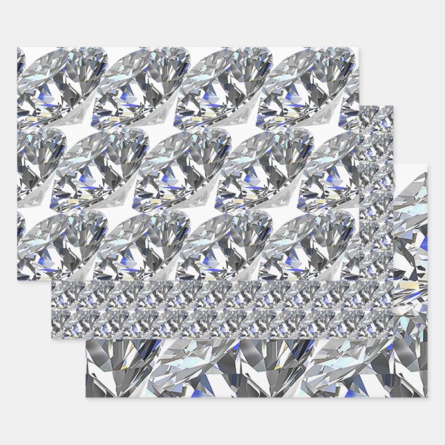 Hoja De Papel De Regalo Diamantes elegantes (Set)