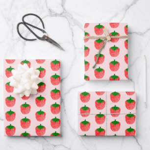Hoja De Papel De Regalo Dibujo de fresa