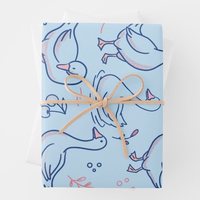 Hoja De Papel De Regalo Dibujo de ganso divertido (In situ)
