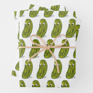 Hoja De Papel De Regalo Dibujo de pepino animado lindo