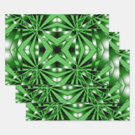 Hoja De Papel De Regalo Dibujo de perspectiva de degradado de color verde 