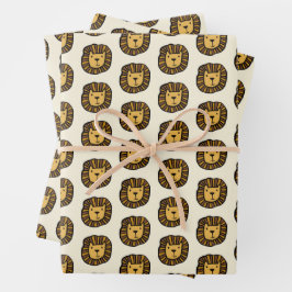 Hoja De Papel De Regalo Dibujo de un león blanco