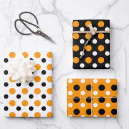 Hoja De Papel De Regalo Dibujo Naranja y Negro Adorable